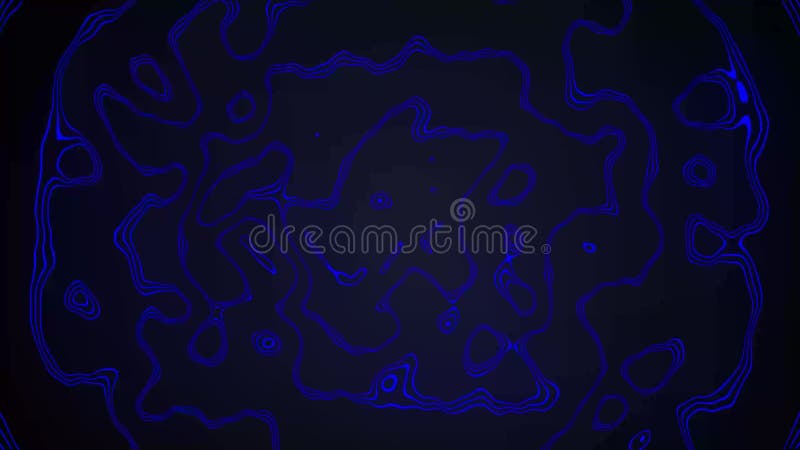 Abstract Digital Animation of Blue Wavy Lines Forming a Seamless Loop for Futuristic Technology Backgrounds 4K stock illustration