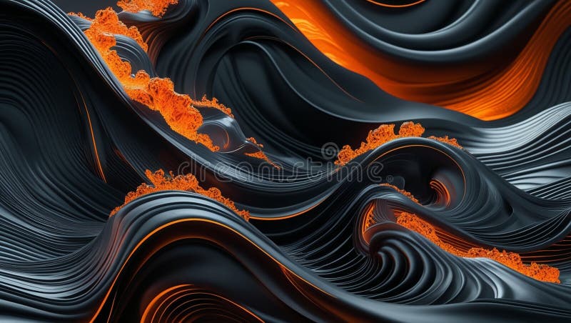 Abstract Digital Art Depicting Dark Matter and Bright Energy Streams Creating Dynamic and Mesmerizing Visuals royalty free illustration