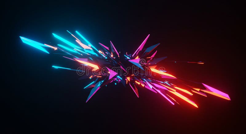 Abstract digital art featuring a dynamic arrangement of sharp, angular shapes in vector illustration