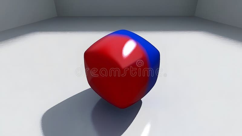 Abstract Red Blue 3D Geometric Cubes Digital Art Good Resolution Stock Photo royalty free illustration