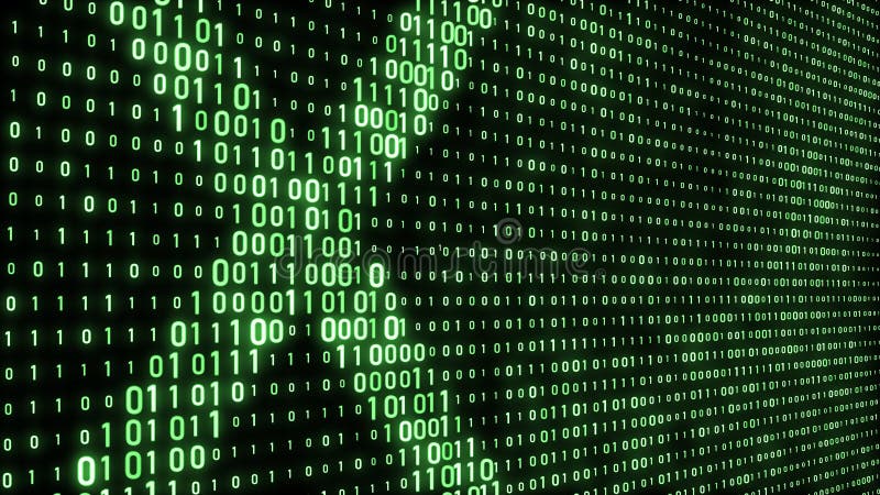 Abstract Digital Background. Binary Code. Abstract Shapes. Green Color ...