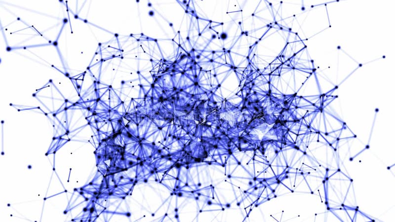 Abstract digital background with large moving objects on a white background stock illustration