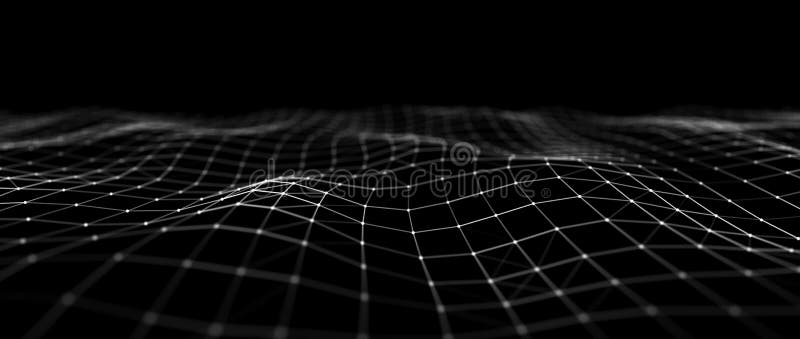 Abstract digital background. Network connection structure. Big data. Futuristic abstract wave. 3D rendering vector illustration