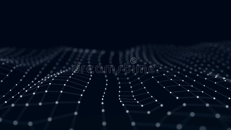 Abstract digital background. Network connection structure. Big data. Futuristic abstract wave. 3D rendering stock illustration