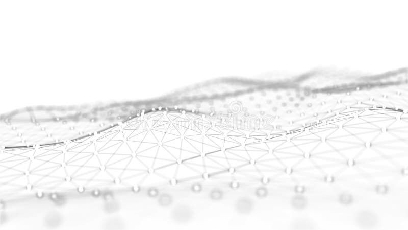 Abstract digital background. Network connection structure. Big data. Futuristic abstract wave. 3D rendering vector illustration