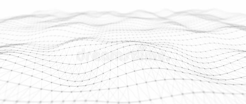 Abstract digital background. Network connection structure. Big data. Futuristic abstract wave. 3D rendering stock illustration