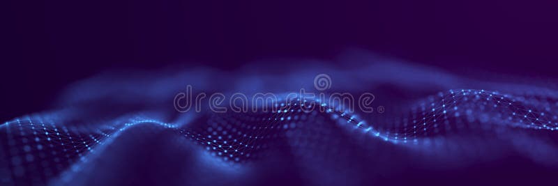 Abstract digital background. Network connection structure. Big data. Futuristic abstract wave. 3D rendering stock illustration