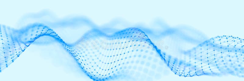 Abstract digital background. Network connection structure. Big data. Futuristic abstract wave. 3D rendering stock illustration