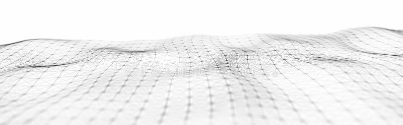 Abstract digital background. Network connection structure. Big data. Futuristic abstract wave. 3D rendering vector illustration