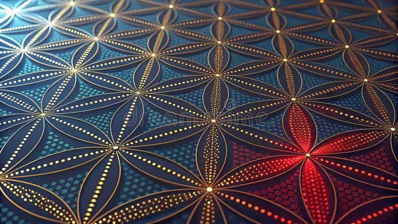 Abstract digital background of ordered dots on dark background. 3D rendering royalty free illustration