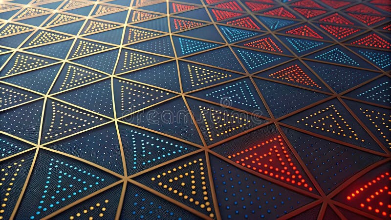 Abstract digital background of ordered dots on dark background. 3D rendering royalty free illustration