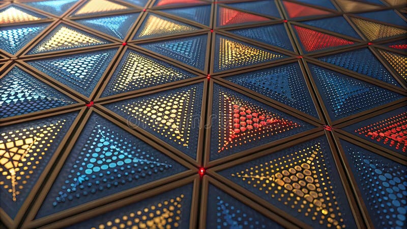 Abstract digital background of ordered dots on dark background. 3D rendering vector illustration