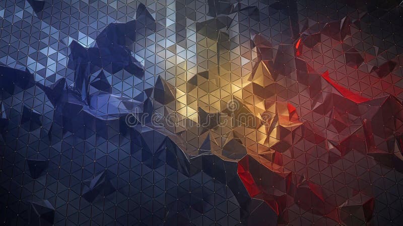 Abstract digital background of ordered dots on dark background. 3D rendering vector illustration