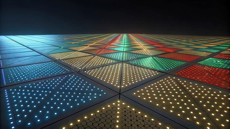 Abstract digital background of ordered dots on dark background. 3D rendering vector illustration