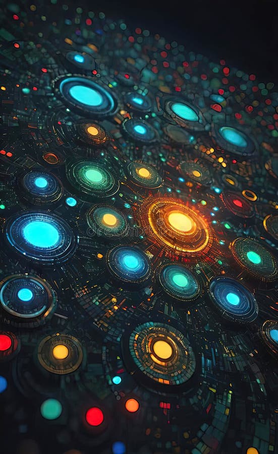 Abstract digital background of ordered dots in a mosaict stock illustration