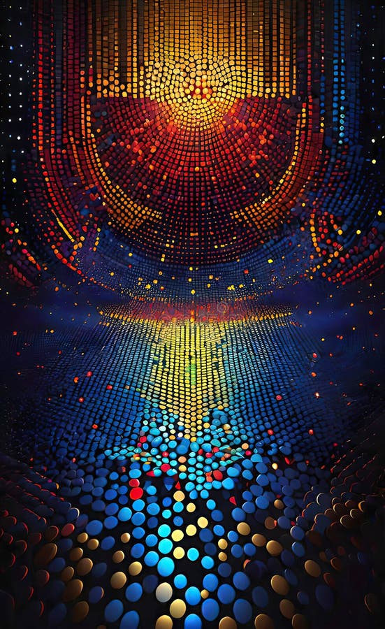 Abstract digital background of ordered dots in a mosaict royalty free illustration