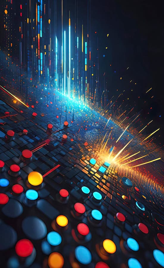 Abstract digital background of ordered dots in a mosaict stock illustration