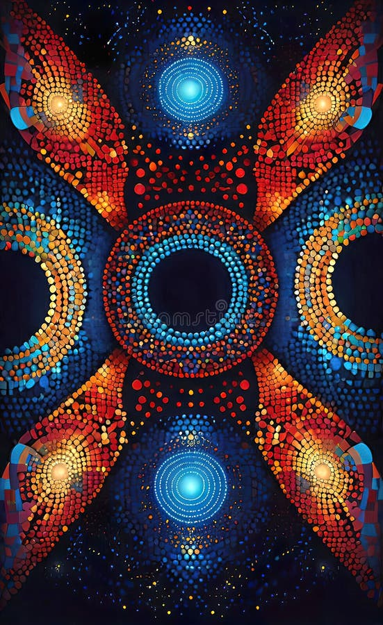 Abstract digital background of ordered dots in a mosaict stock illustration