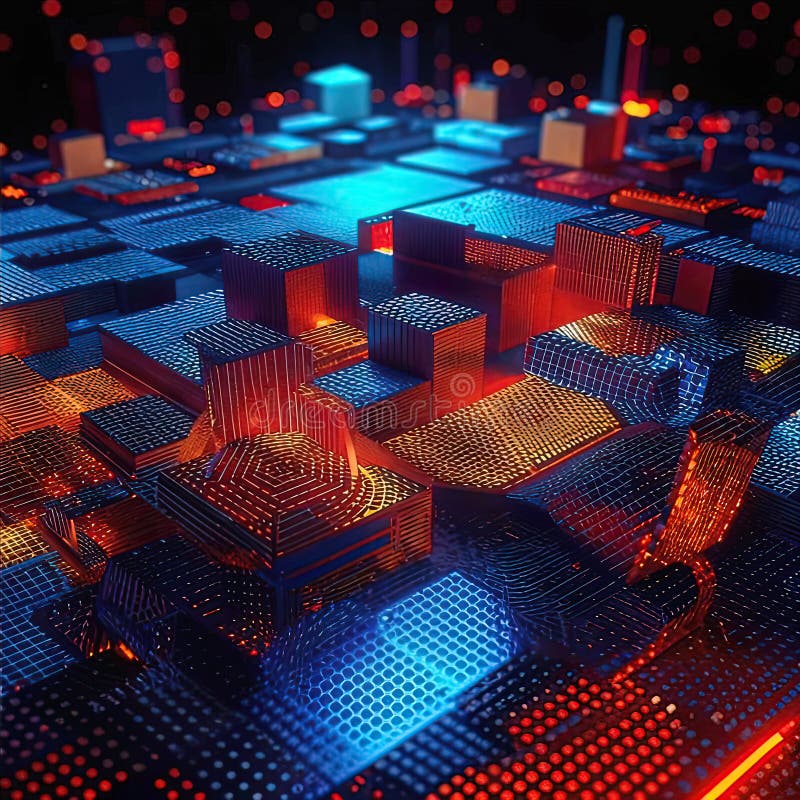 Abstract digital background of ordered dots in a mosaict stock illustration