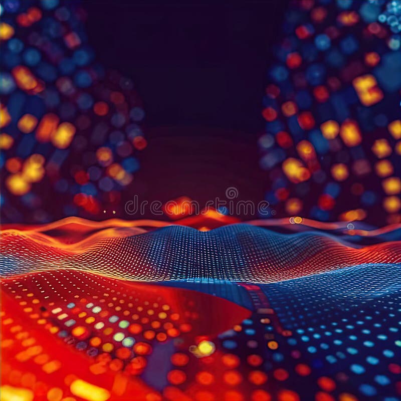 Abstract digital background of ordered dots in a mosaict royalty free illustration