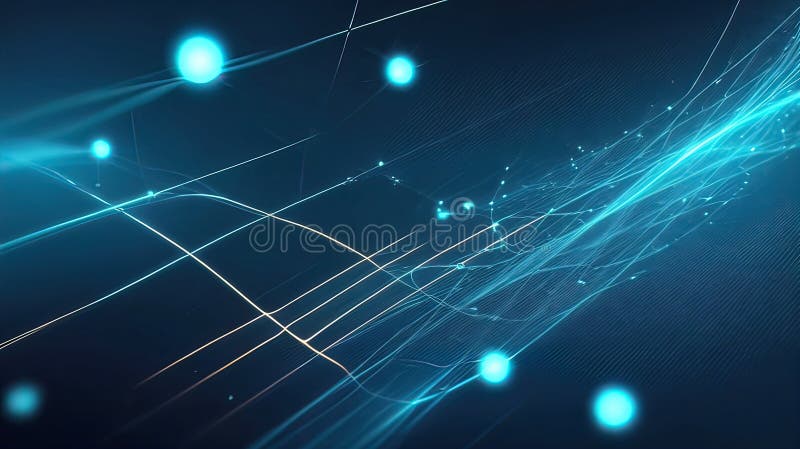 Abstract digital background with smooth lines and particles, ideal for technology workflows, neural networks royalty free illustration