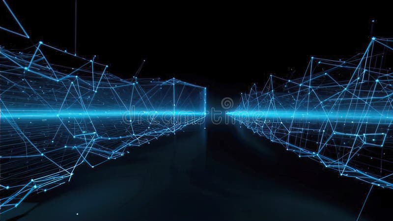 Abstract digital background with smooth lines and particles, ideal for technology workflows, neural networks royalty free illustration