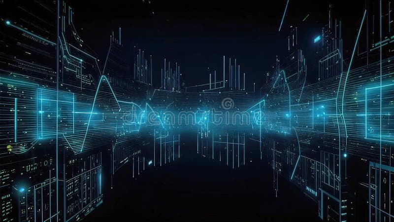 Abstract digital background with smooth lines and particles, ideal for technology workflows, neural networks, artificial intelligence, data communications and security, digital archiving, multimedia, Decoration for wallpaper, desktop, poster, booklet cover. Printing on clothes, T-shirts. Creative illustration for design