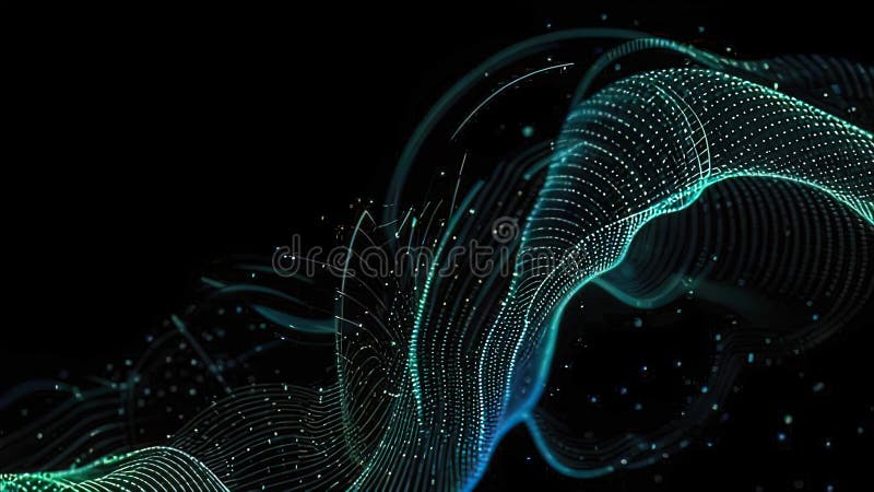 Abstract digital background with smooth lines and particles, ideal for technology workflows, neural networks vector illustration