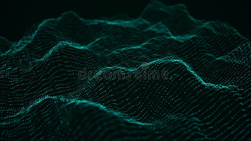 Abstract digital background. Space filled with polygons and dots. 3D rendering stock illustration