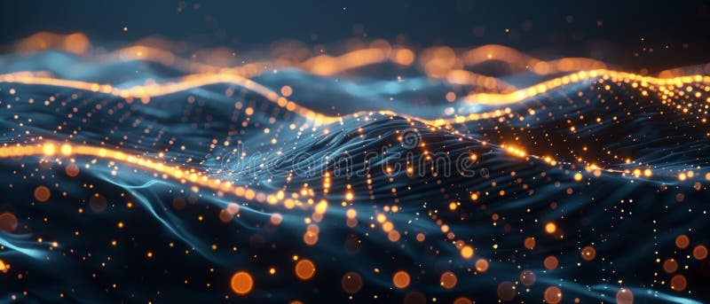Abstract digital background for technological processes, neural networks, AI, digital storages, sound and graphic forms royalty free illustration