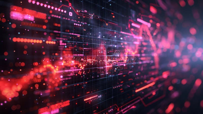 An abstract digital background with vibrant glowing neon lights and futuristic circuit patterns suggesting high-tech computing vector illustration