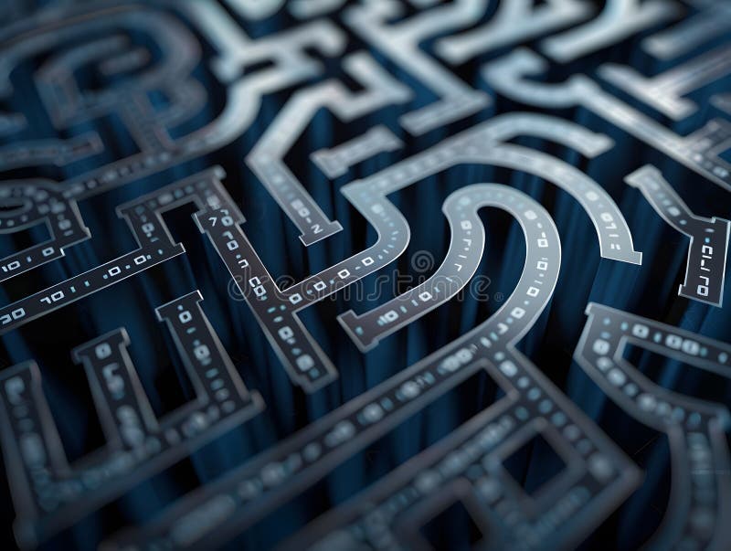 Abstract Digital Binary Code Labyrinth Matrix Background Technology Concept Cybersecurity Privacy Networking Security Safe Co vector illustration