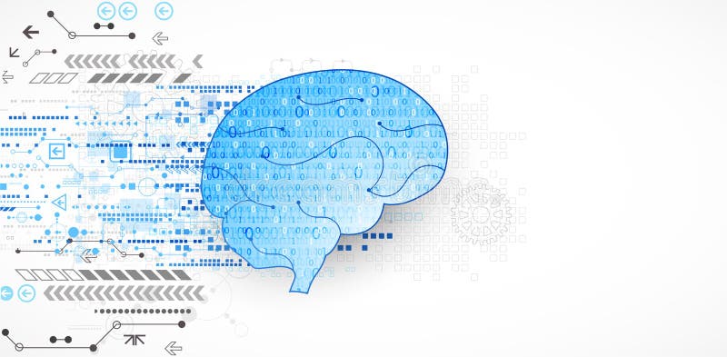 Abstract digital brain,technology concept. Vector vector illustration