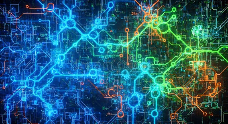 Abstract Digital Circuit Board Network royalty free illustration