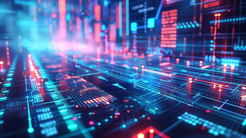 Abstract digital concept design for analysis and analytics, futuristic tech backdrop for digital projects. royalty free illustration