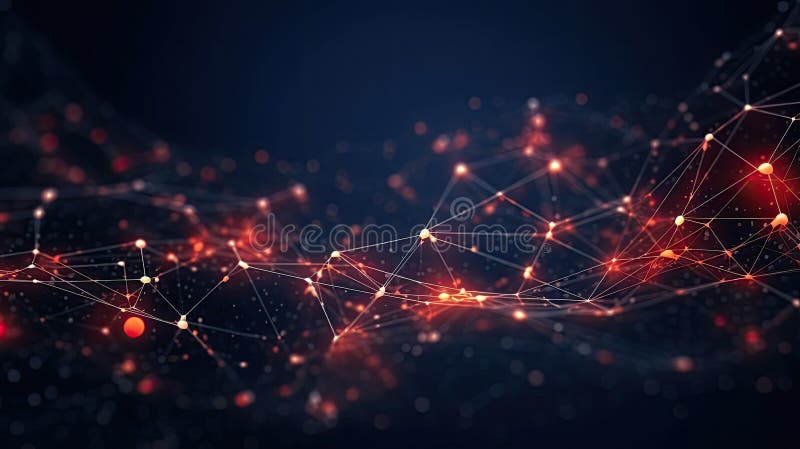 Abstract digital connection dots and lines. Technology background. Network connection structure. Generative ai stock illustration