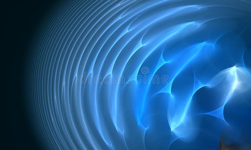 Abstract digital 3d surface of water or other blue fluid substance with shiny flares, ripples, light caustics and refractions. stock illustration