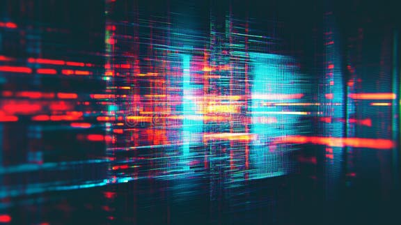 Abstract Digital Data Flow Visualisation Generated Using AI. Stock ...