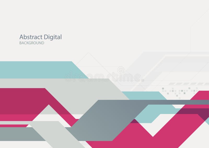Abstract digital flat geometric technology background stock illustration