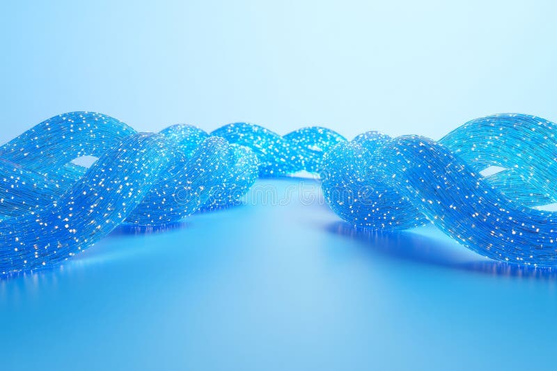 Abstract Digital Illustration of Blue Neural Data Networks Visualizing ...