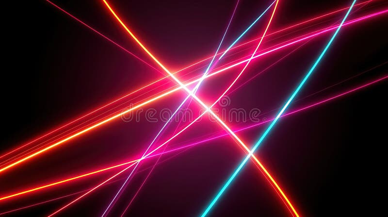 Abstract digital illustration, glowing bioluminescent lines, dark background, vibrant colors, dynamic composition vector illustration