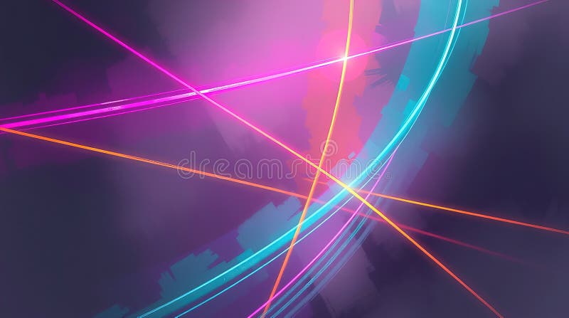 Abstract digital illustration, glowing bioluminescent lines, dark background, vibrant colors, dynamic composition vector illustration