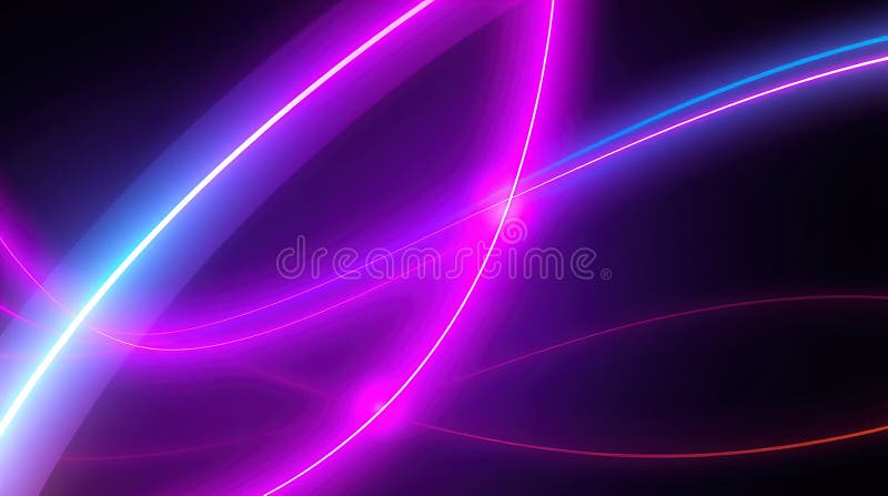 Abstract digital illustration, glowing bioluminescent lines, dark background, vibrant colors, dynamic composition royalty free illustration