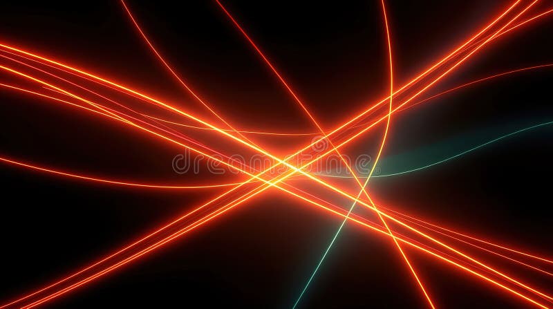 Abstract digital illustration, glowing bioluminescent lines, dark background, vibrant colors, dynamic composition vector illustration
