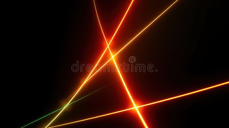 Abstract digital illustration, glowing bioluminescent lines, dark background, vibrant colors, dynamic composition stock illustration