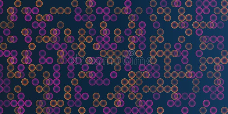 Abstract Digital Illustration med ett mönster av glowing Orange Red Purple och Brown Bubbles på en mörk bakgrund royaltyfri illustrationer