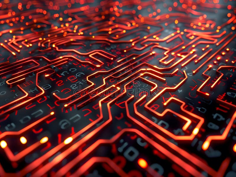 Digital Labyrinth Binary Code Abstract Background Technology Concept. vector illustration