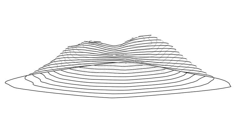 Abstract Digital Landscape Outline. Vector Stock Vector - Illustration