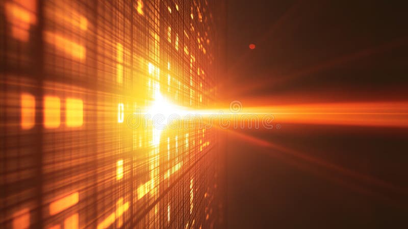 Abstract Digital Light Stream, Exploring Data Flow and Matrix Visualization royalty free illustration