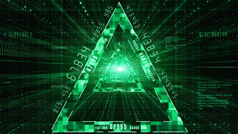 Abstract digital matrix particles flow, Digital data connection, Technology background concept royalty free illustration